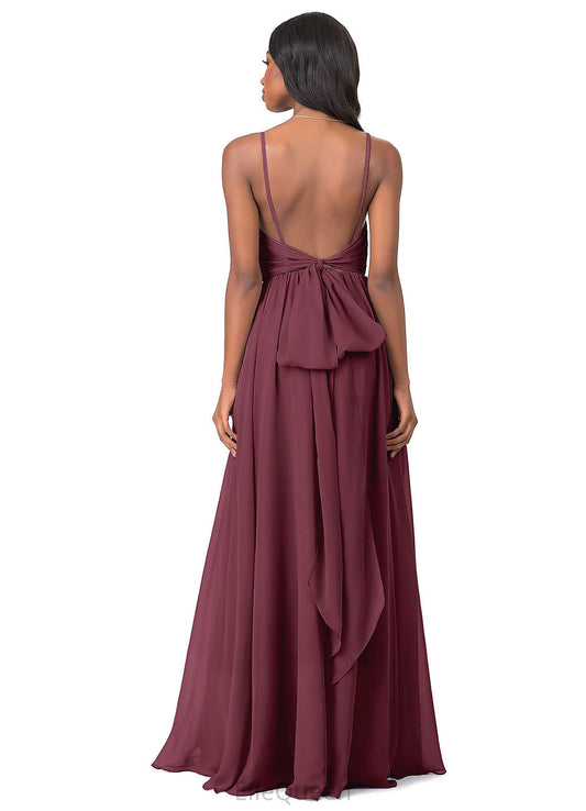 Saniyah Sleeveless Natural Waist A-Line/Princess Floor Length Bridesmaid Dresses