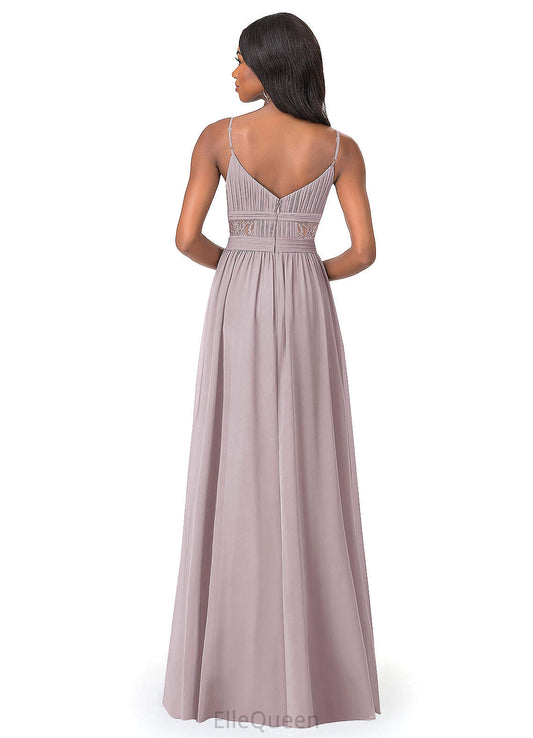 Harper V-Neck Natural Waist Sleeveless A-Line/Princess Floor Length Bridesmaid Dresses