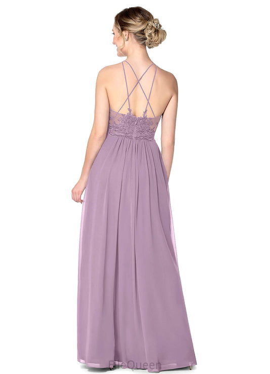 Anna Sleeveless V-Neck A-Line/Princess Natural Waist Floor Length Bridesmaid Dresses