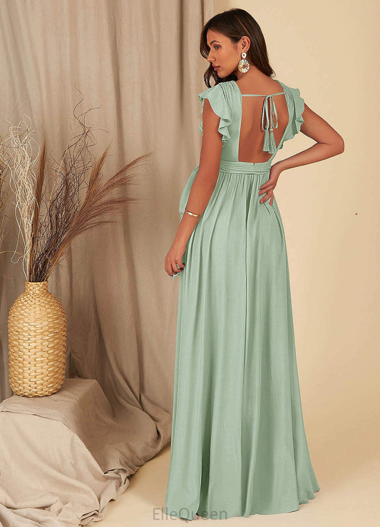 Courtney A-Line/Princess Empire Waist Spaghetti Staps Sleeveless Floor Length Bridesmaid Dresses