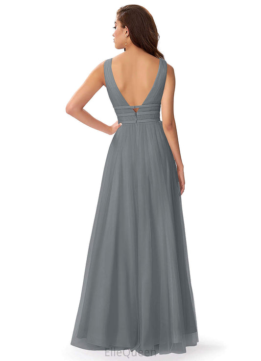Libby Sleeveless Empire Waist Floor Length Spaghetti Staps A-Line/Princess Bridesmaid Dresses
