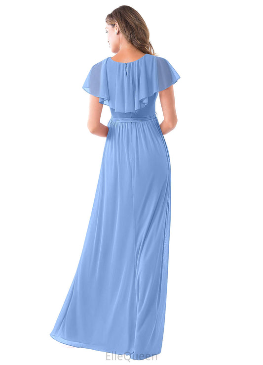 Jada A-Line/Princess V-Neck Natural Waist Floor Length Sleeveless Bridesmaid Dresses