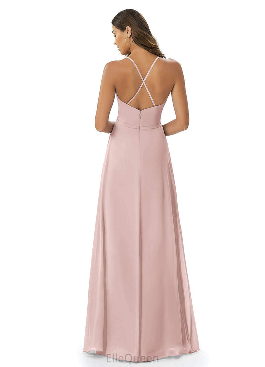 Alexa Sleeveless Floor Length Sheath/Column Natural Waist One Shoulder Bridesmaid Dresses