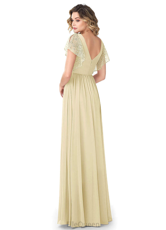 Elise Sheath/Column Floor Length Natural Waist Sleeveless Spaghetti Staps Bridesmaid Dresses