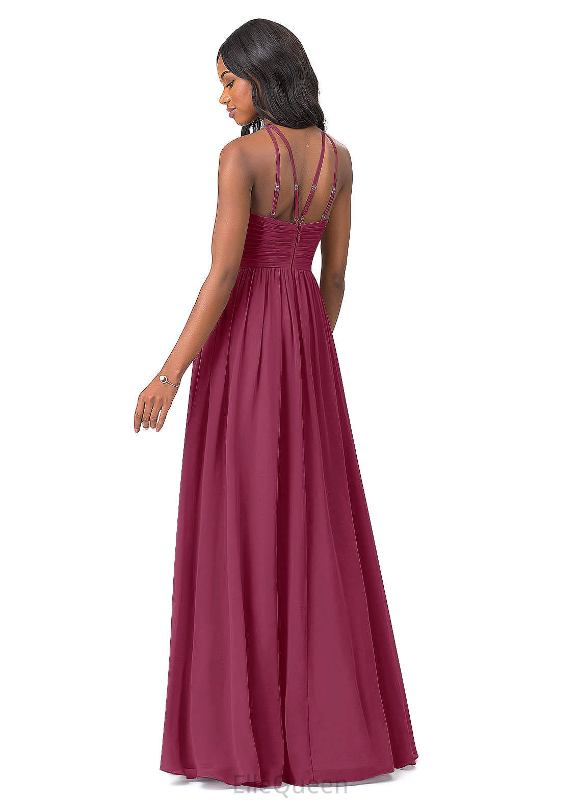 Esmeralda A-Line/Princess Sleeveless Floor Length Spaghetti Staps Natural Waist Bridesmaid Dresses