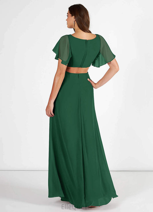Pancy A-Line/Princess Sleeveless Floor Length Natural Waist V-Neck Bridesmaid Dresses