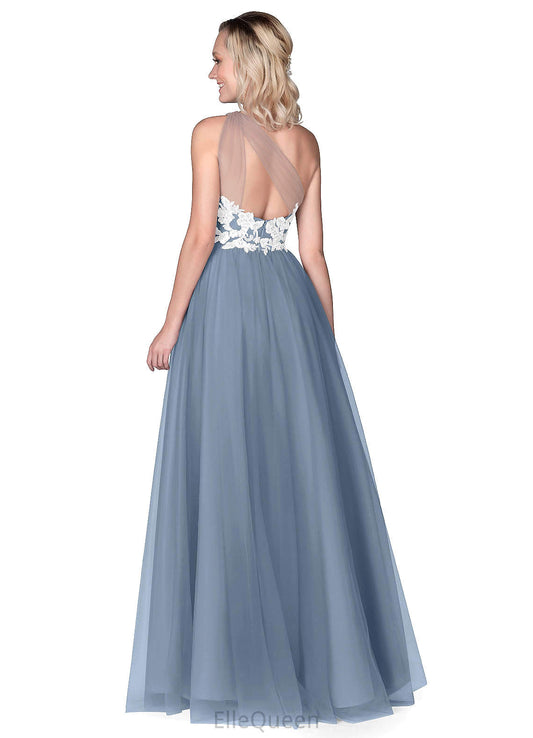 Gillian Natural Waist V-Neck A-Line/Princess Short Sleeves Floor Length Bridesmaid Dresses