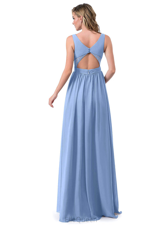 Lori A-Line/Princess Sleeveless Empire Waist Floor Length Spaghetti Staps Bridesmaid Dresses