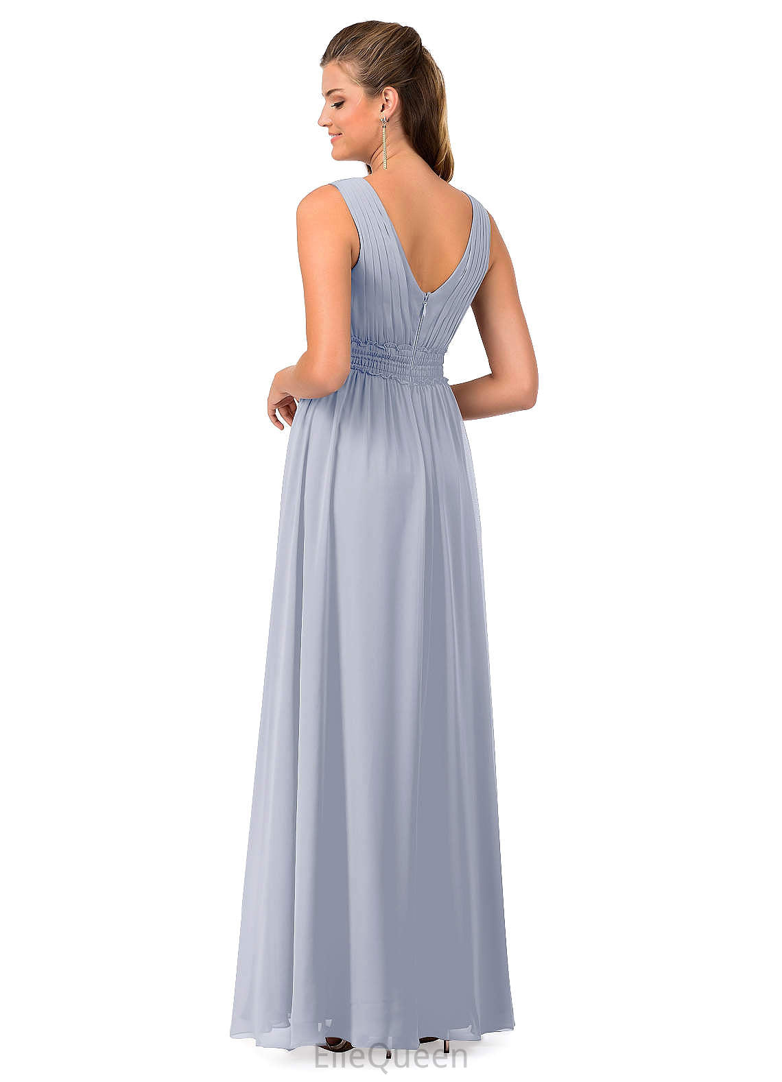 Leanna A-Line/Princess Natural Waist V-Neck Sleeveless Floor Length Bridesmaid Dresses