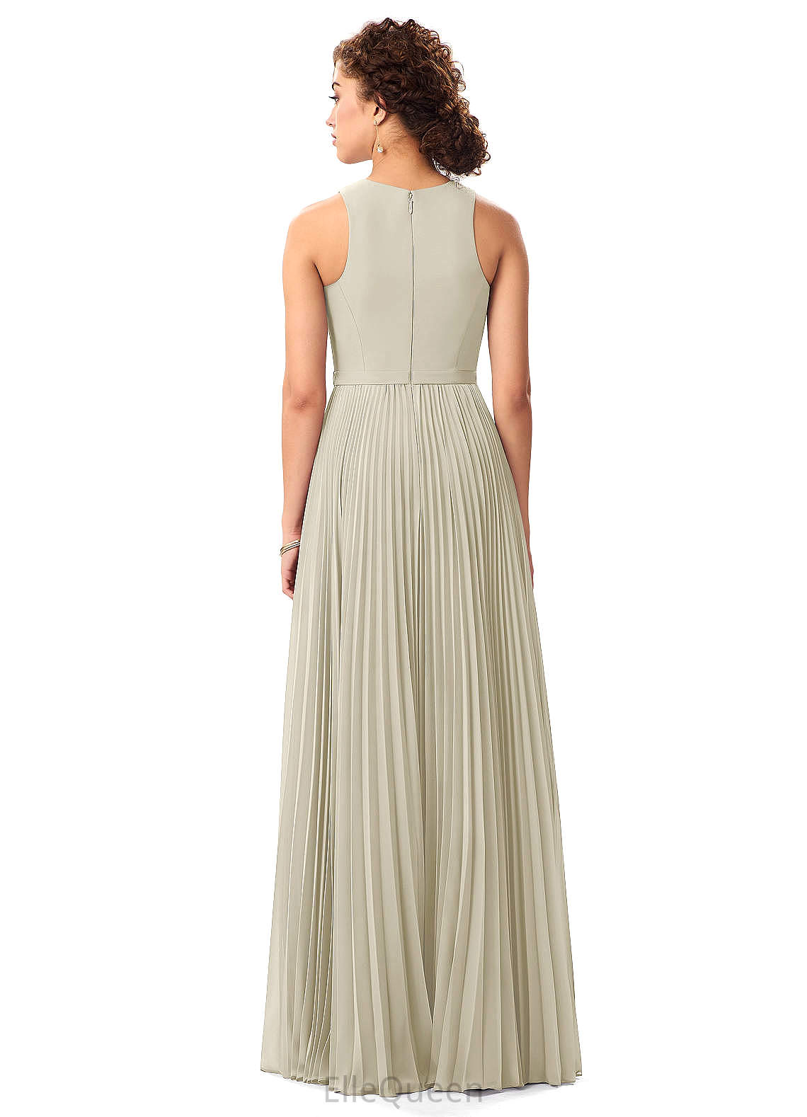 Juliet A-Line/Princess Tulle Natural Waist Scoop Floor Length Half Sleeves Bridesmaid Dresses