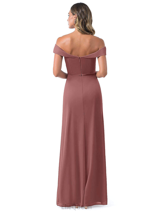 Cecelia Sleeveless Off The Shoulder Floor Length Spaghetti Staps A-Line/Princess Natural Waist Bridesmaid Dresses