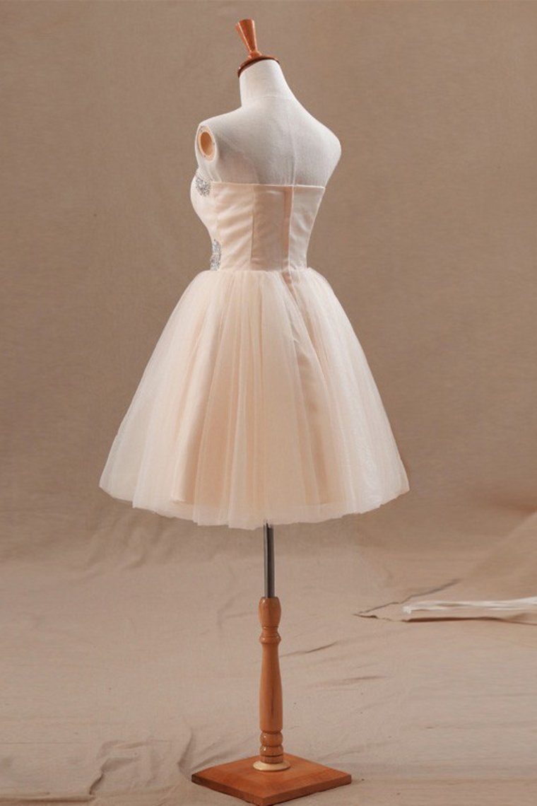 2024 Homecoming Dresses A Line Sweetheart Tulle With Beading Short/Mini