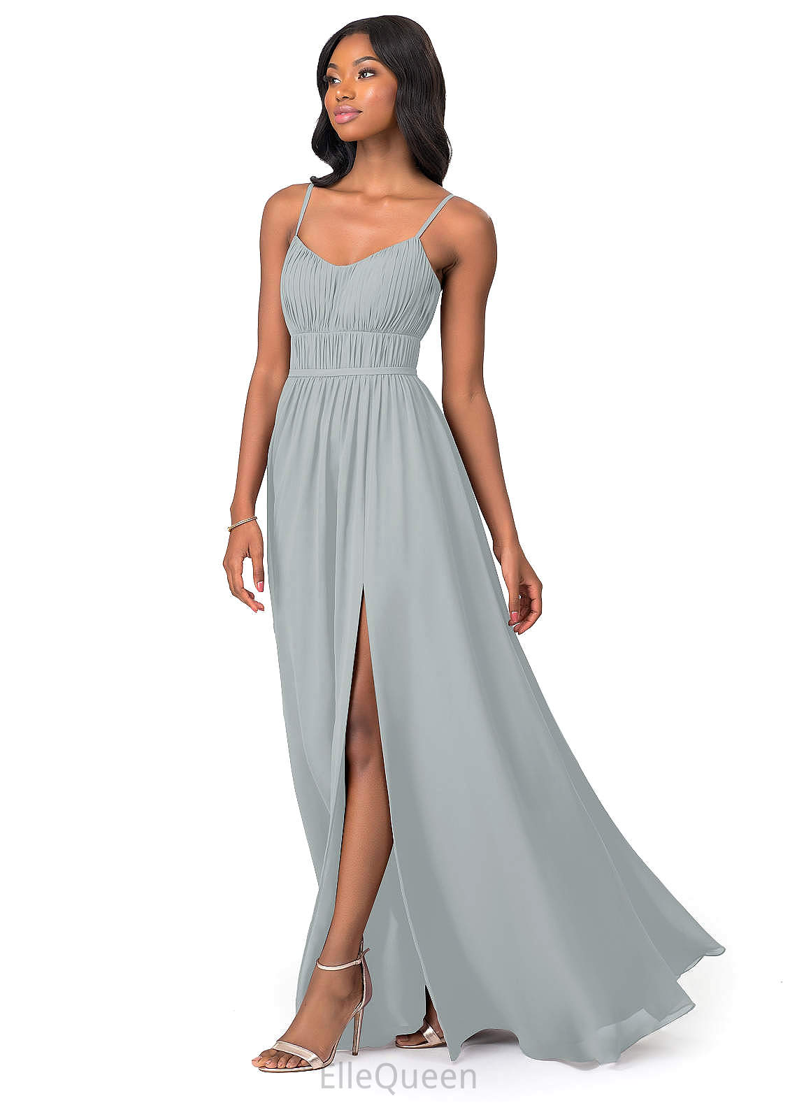 Alejandra Natural Waist A-Line/Princess Sleeveless Floor Length Spaghetti Staps Bridesmaid Dresses