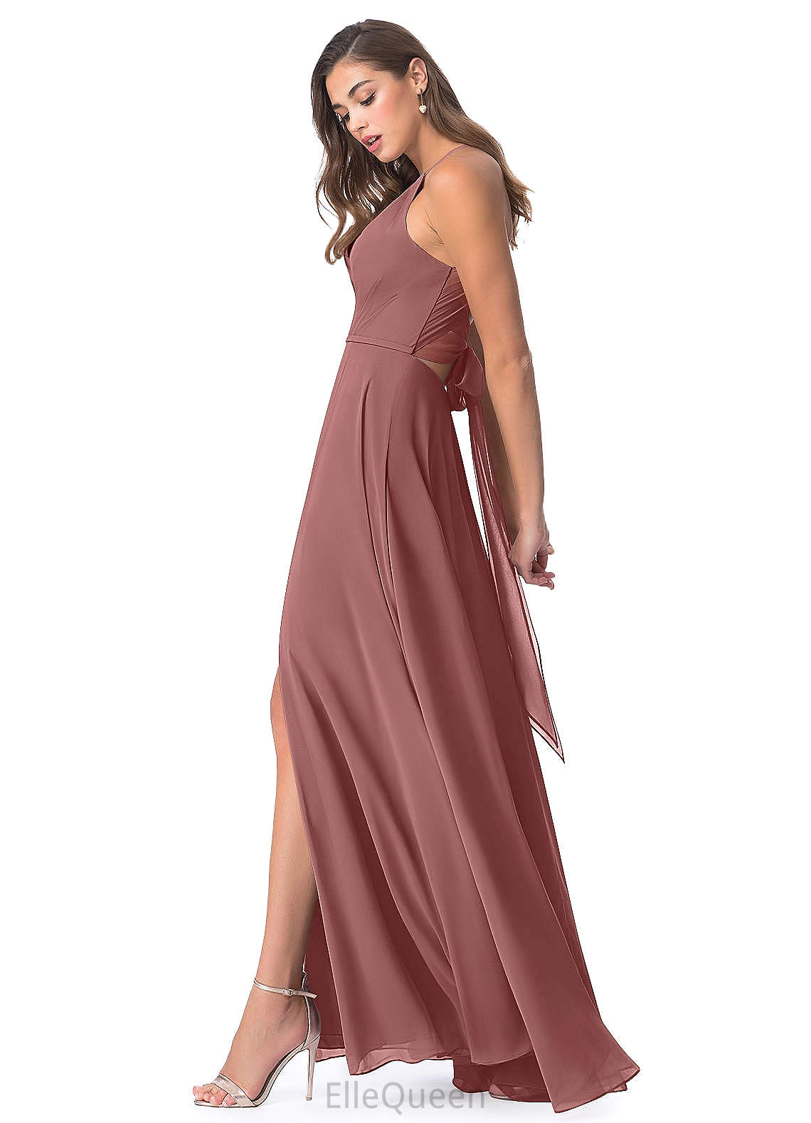 Suzanne A-Line/Princess V-Neck Sleeveless Floor Length Natural Waist Bridesmaid Dresses