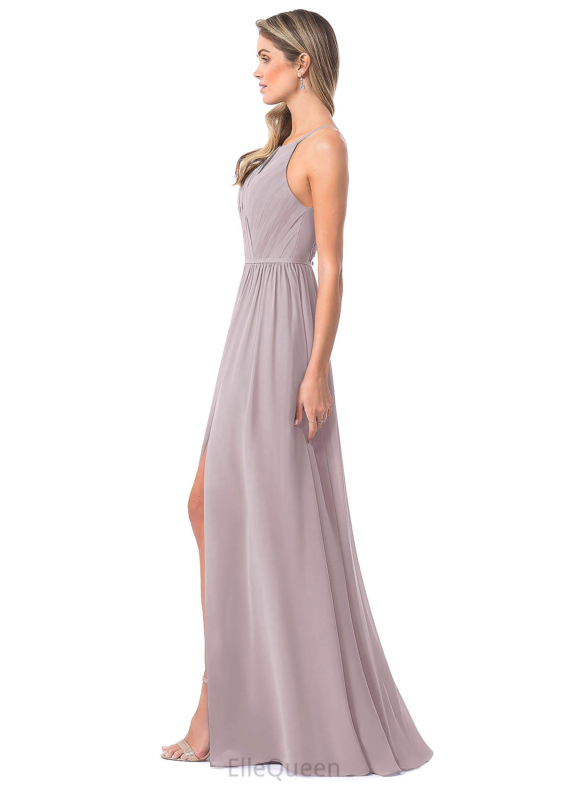 Arely A-Line/Princess Floor Length Natural Waist Sleeveless V-Neck Bridesmaid Dresses