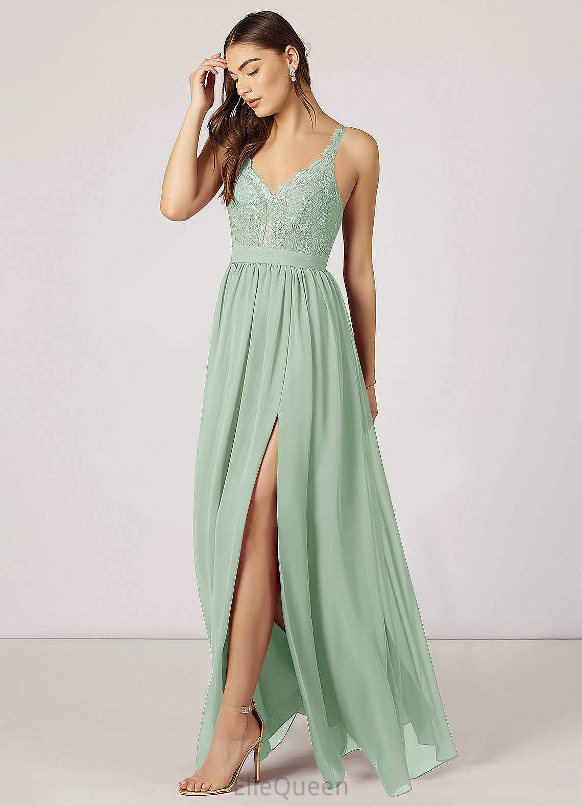 Heidi A-Line/Princess Natural Waist Sleeveless Floor Length Scoop Bridesmaid Dresses