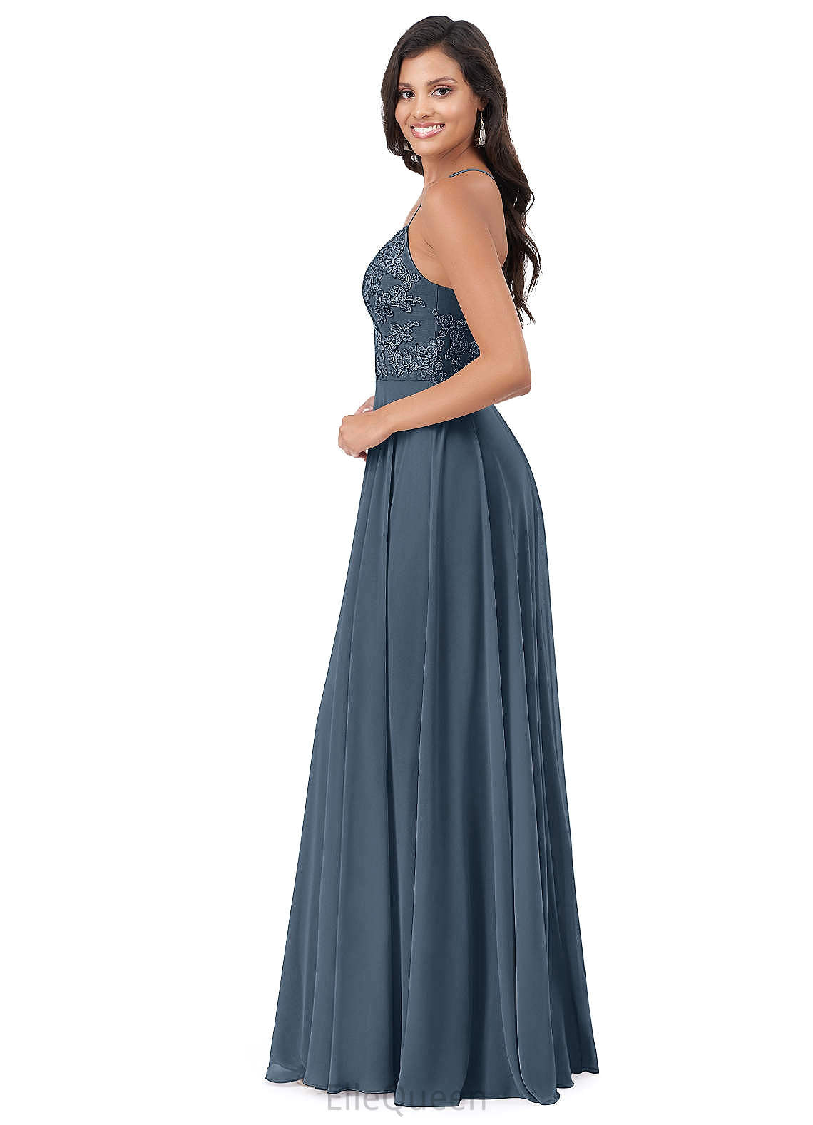 Nylah Natural Waist Floor Length A-Line/Princess Sleeveless V-Neck Bridesmaid Dresses