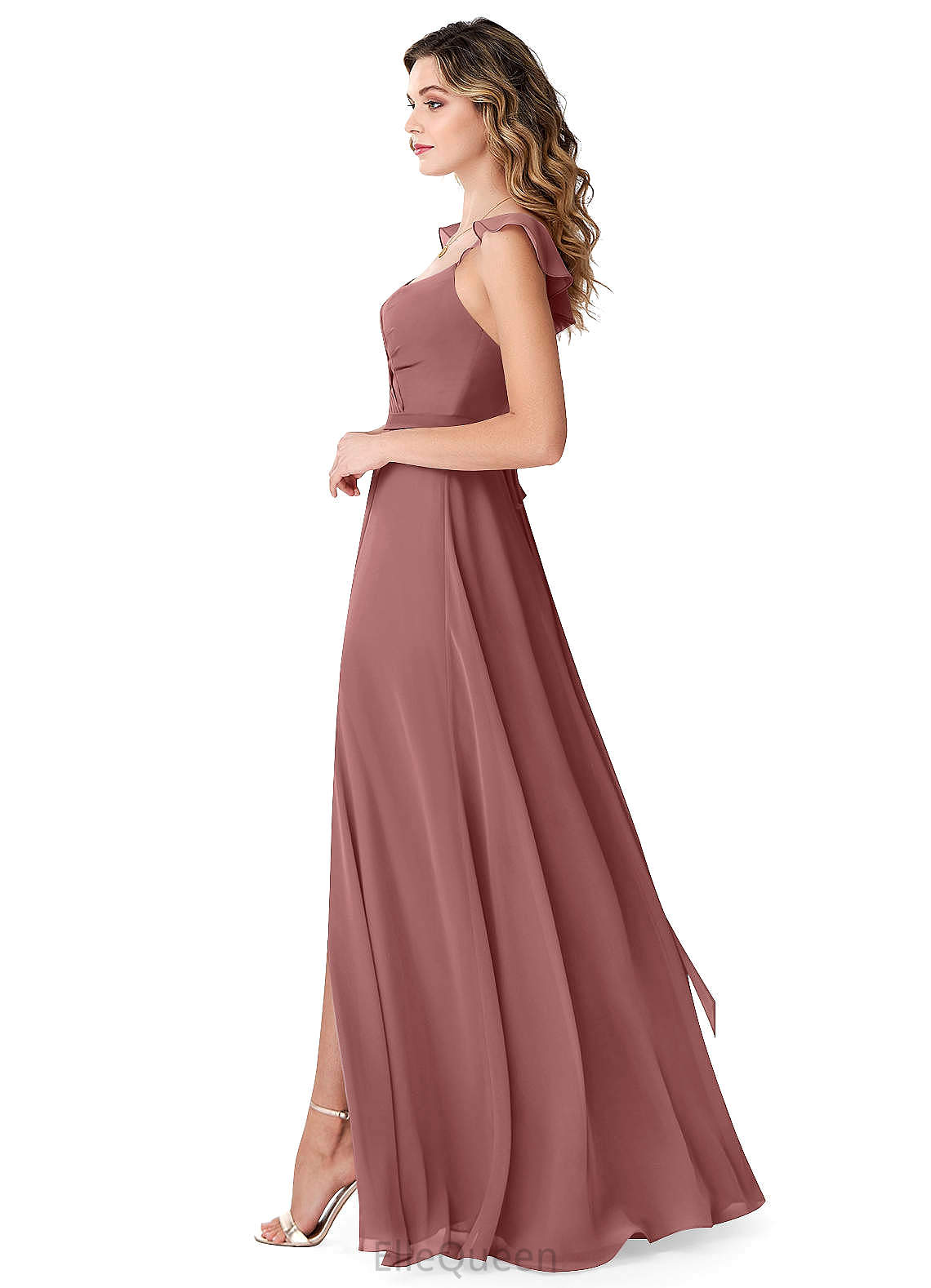 Madalynn Natural Waist V-Neck Sleeveless A-Line/Princess Floor Length Bridesmaid Dresses