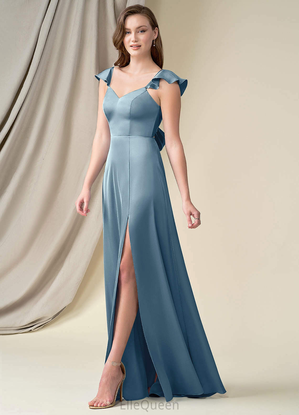 Rebecca Trumpet/Mermaid Floor Length Sleeveless Natural Waist Spaghetti Staps Bridesmaid Dresses