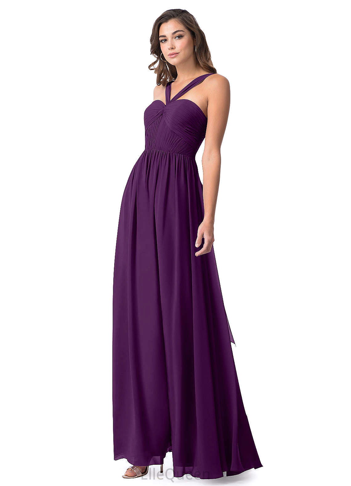 Natalee Sleeveless Floor Length Spaghetti Staps A-Line/Princess Empire Waist Bridesmaid Dresses