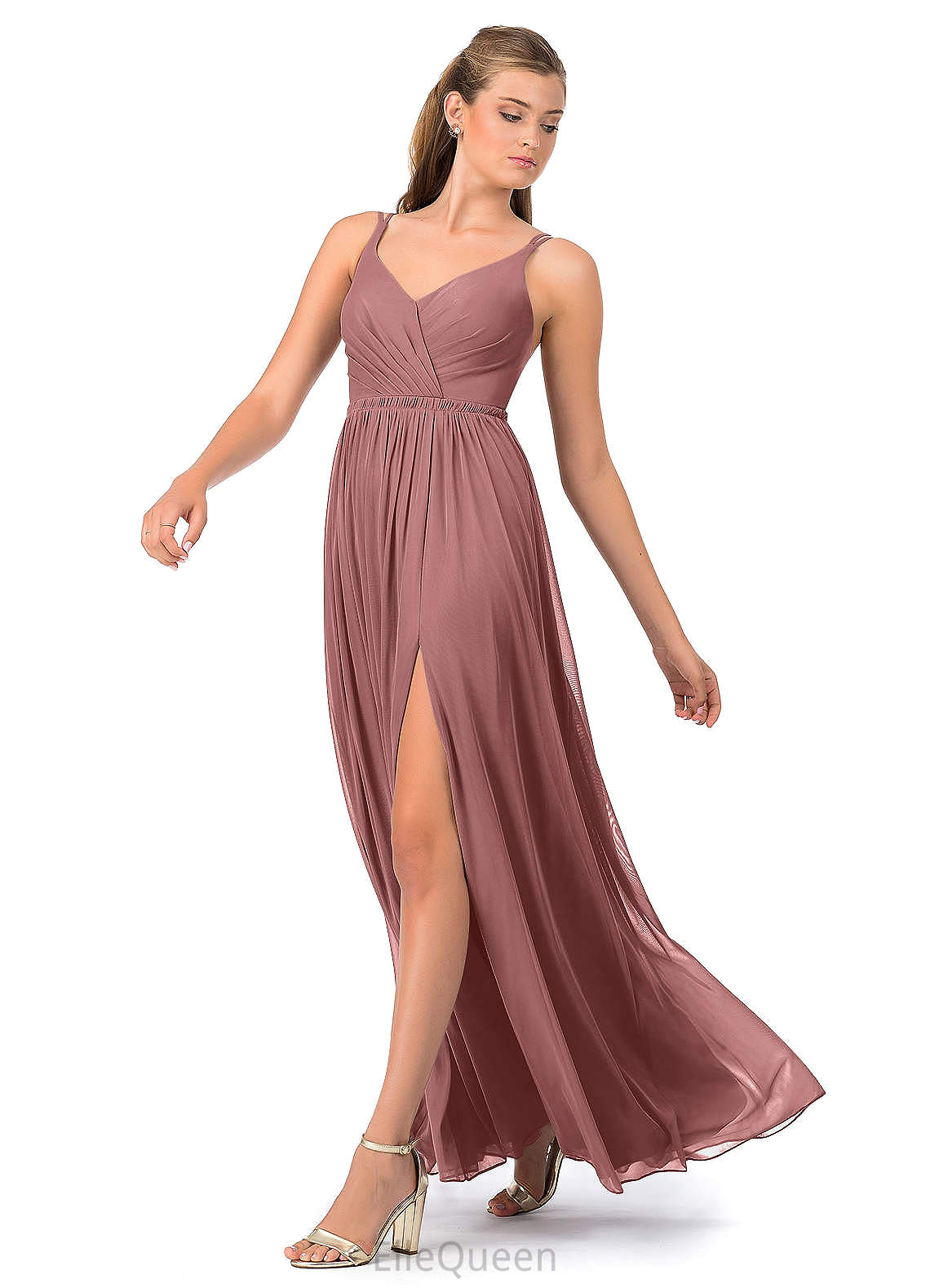 Katrina Sleeveless One Shoulder Floor Length Natural Waist Trumpet/Mermaid Bridesmaid Dresses