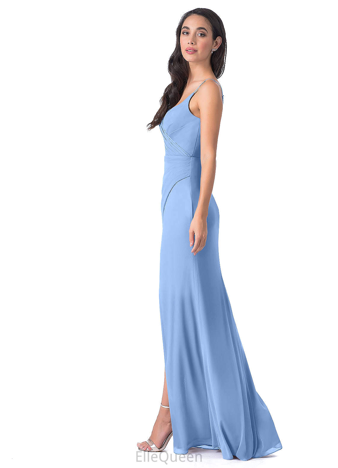 Evelin V-Neck Floor Length Natural Waist Sleeveless A-Line/Princess Bridesmaid Dresses