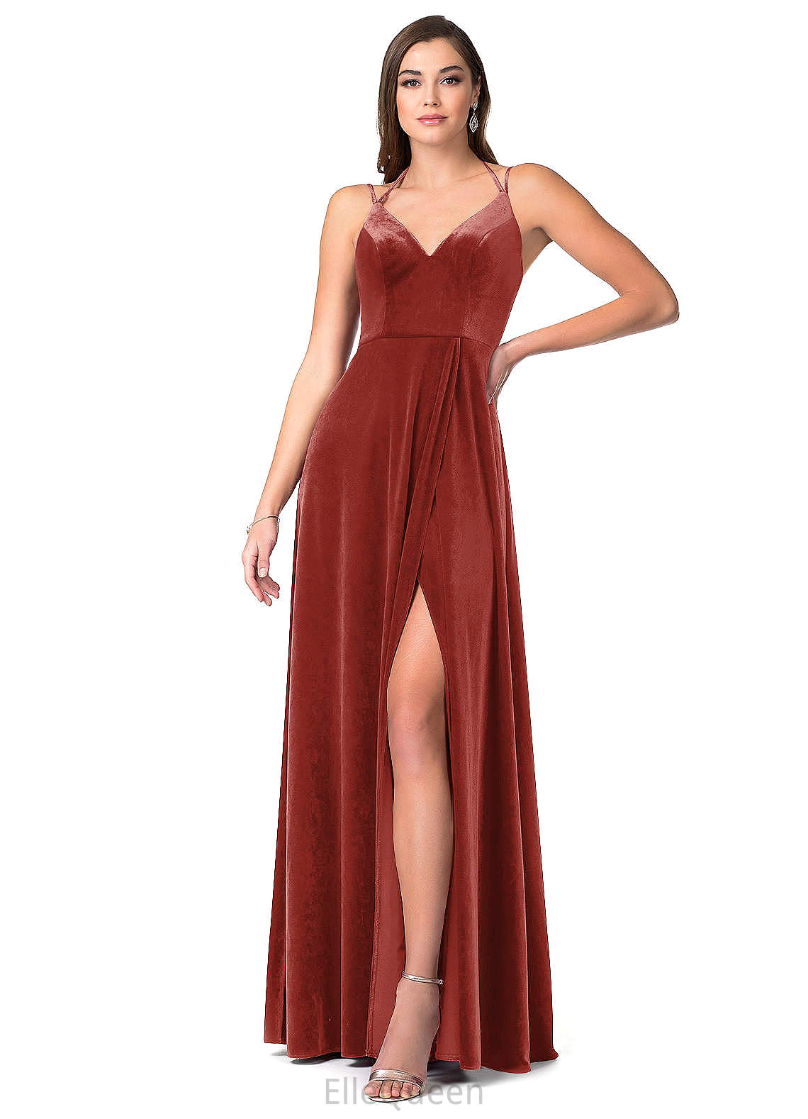 Jane Sleeveless One Shoulder Floor Length Sheath/Column Natural Waist Bridesmaid Dresses