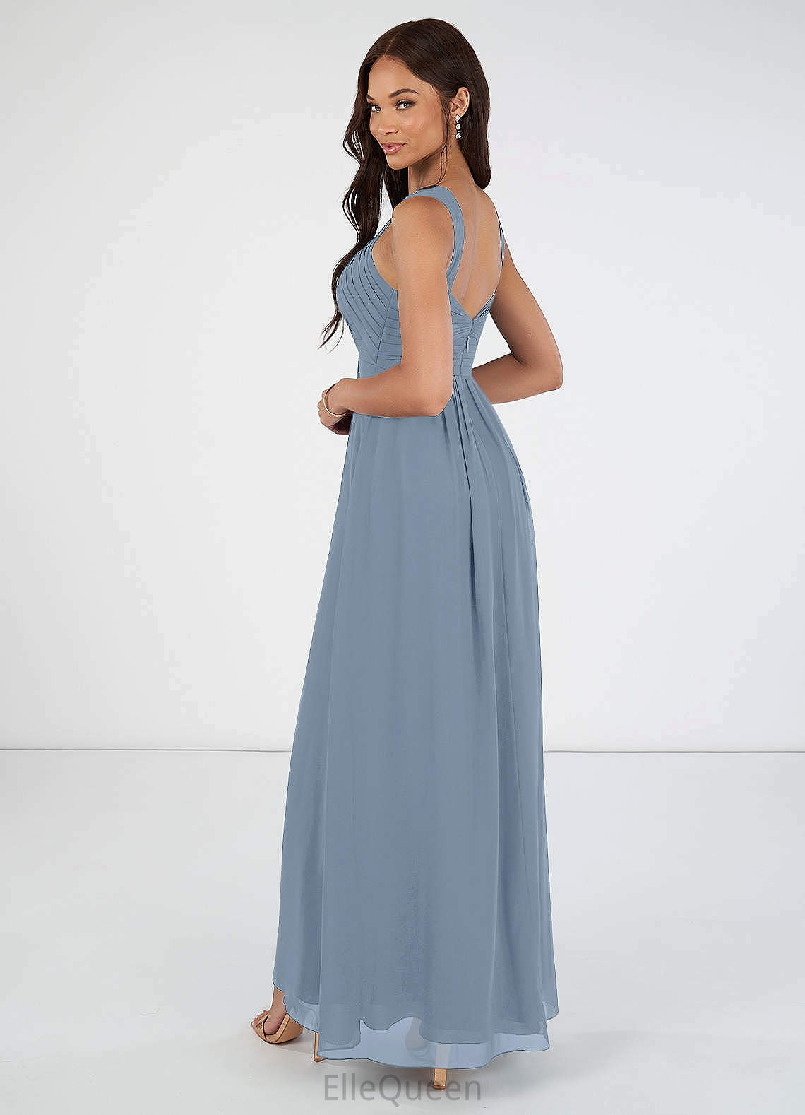 Lorelai Floor Length Sleeveless A-Line/Princess Natural Waist Scoop Bridesmaid Dresses