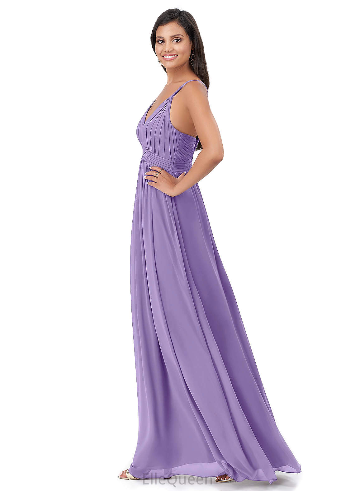 Litzy Floor Length Natural Waist Straps Sleeveless A-Line/Princess Bridesmaid Dresses