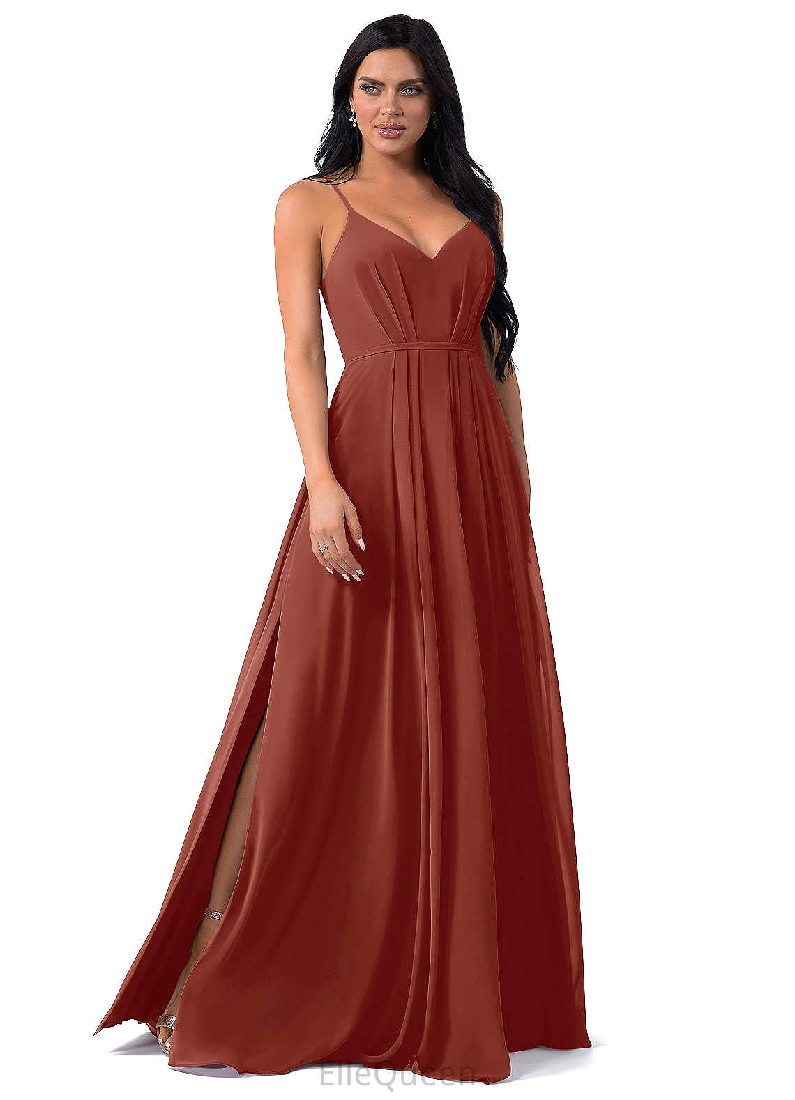 Willow Floor Length Natural Waist Sleeveless A-Line/Princess V-Neck Bridesmaid Dresses