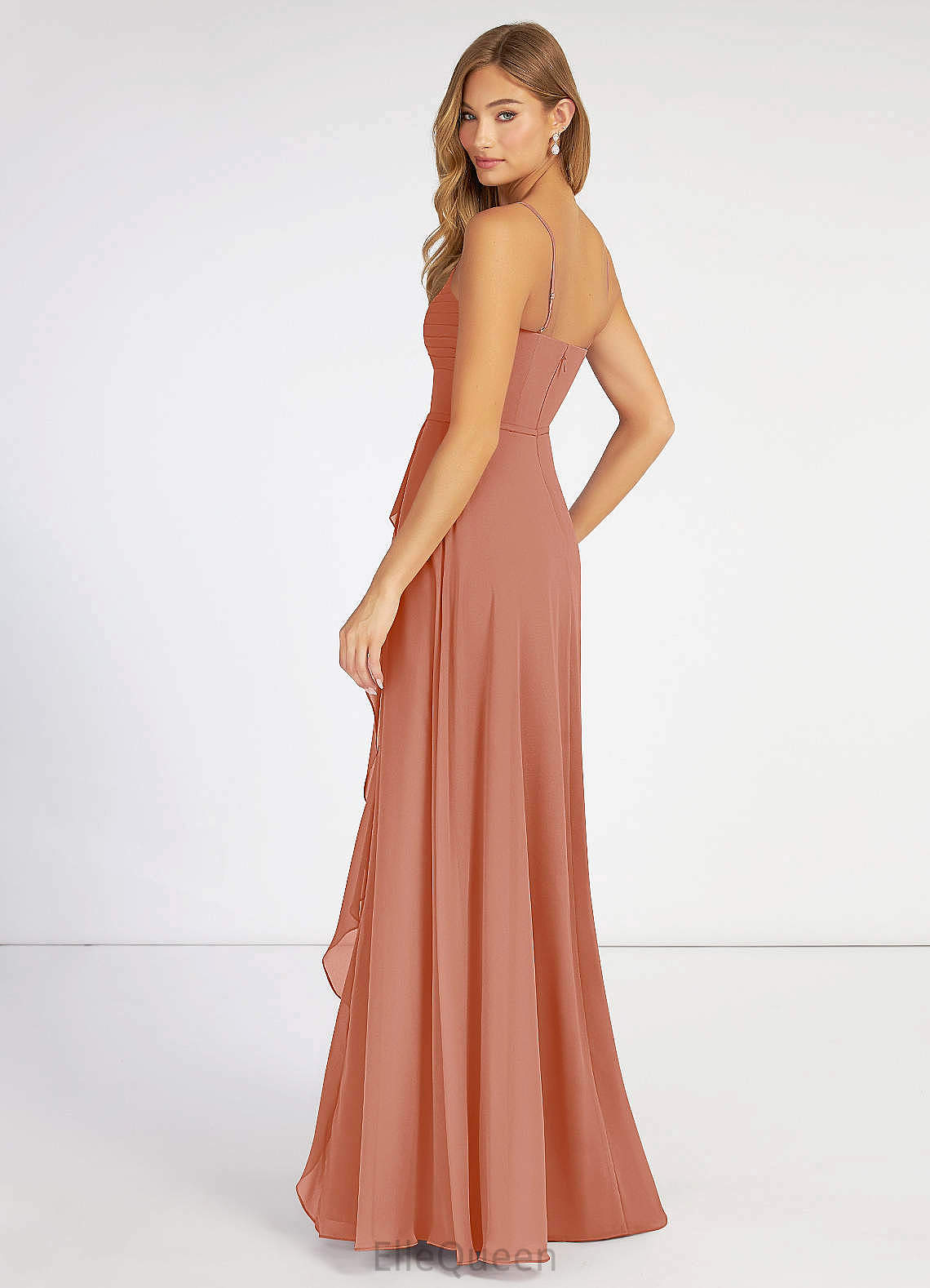 Iliana Sleeveless One Shoulder Floor Length Natural Waist Bridesmaid Dresses