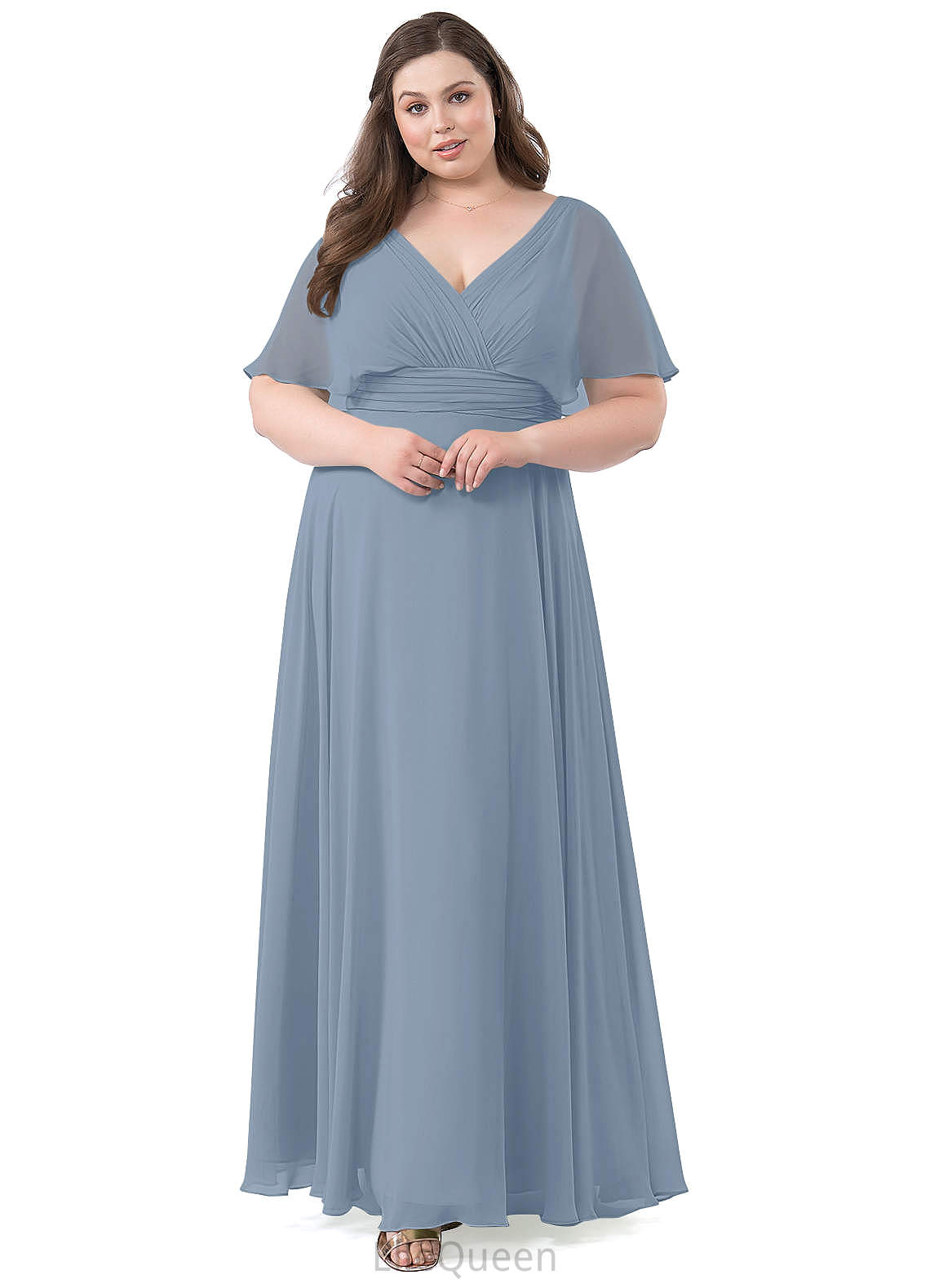Angeline Floor Length Natural Waist A-Line/Princess Sleeveless V-Neck Bridesmaid Dresses