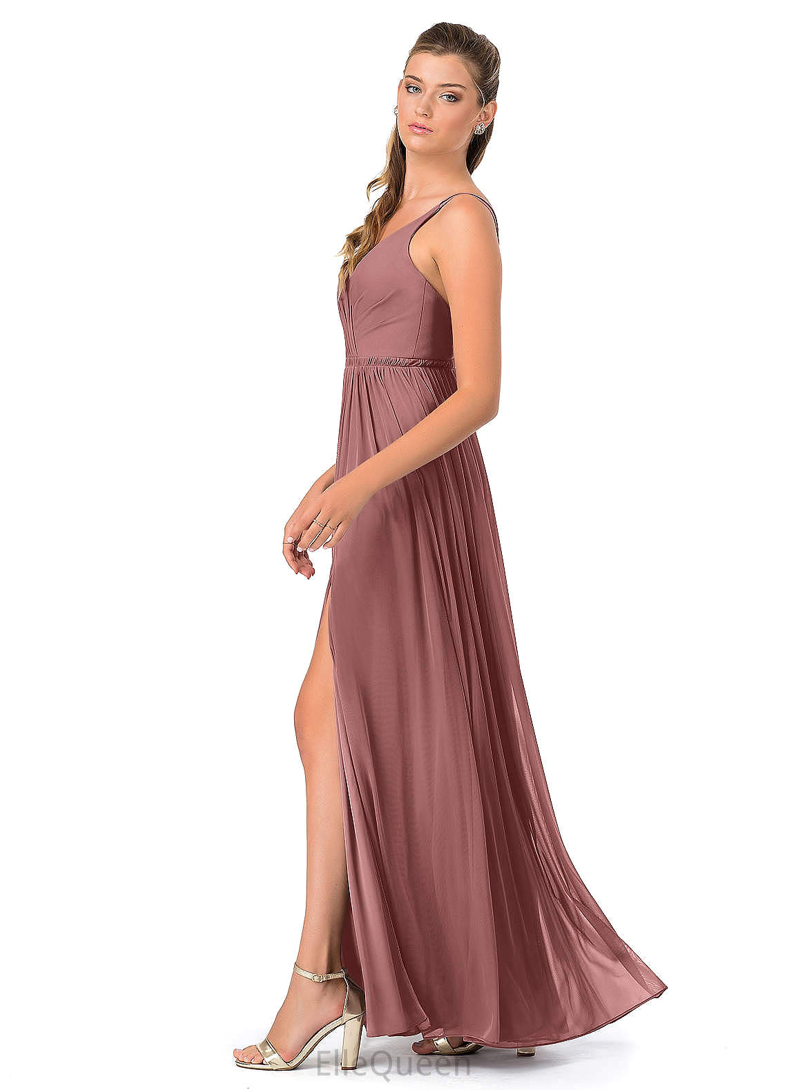 Katrina Sleeveless One Shoulder Floor Length Natural Waist Trumpet/Mermaid Bridesmaid Dresses