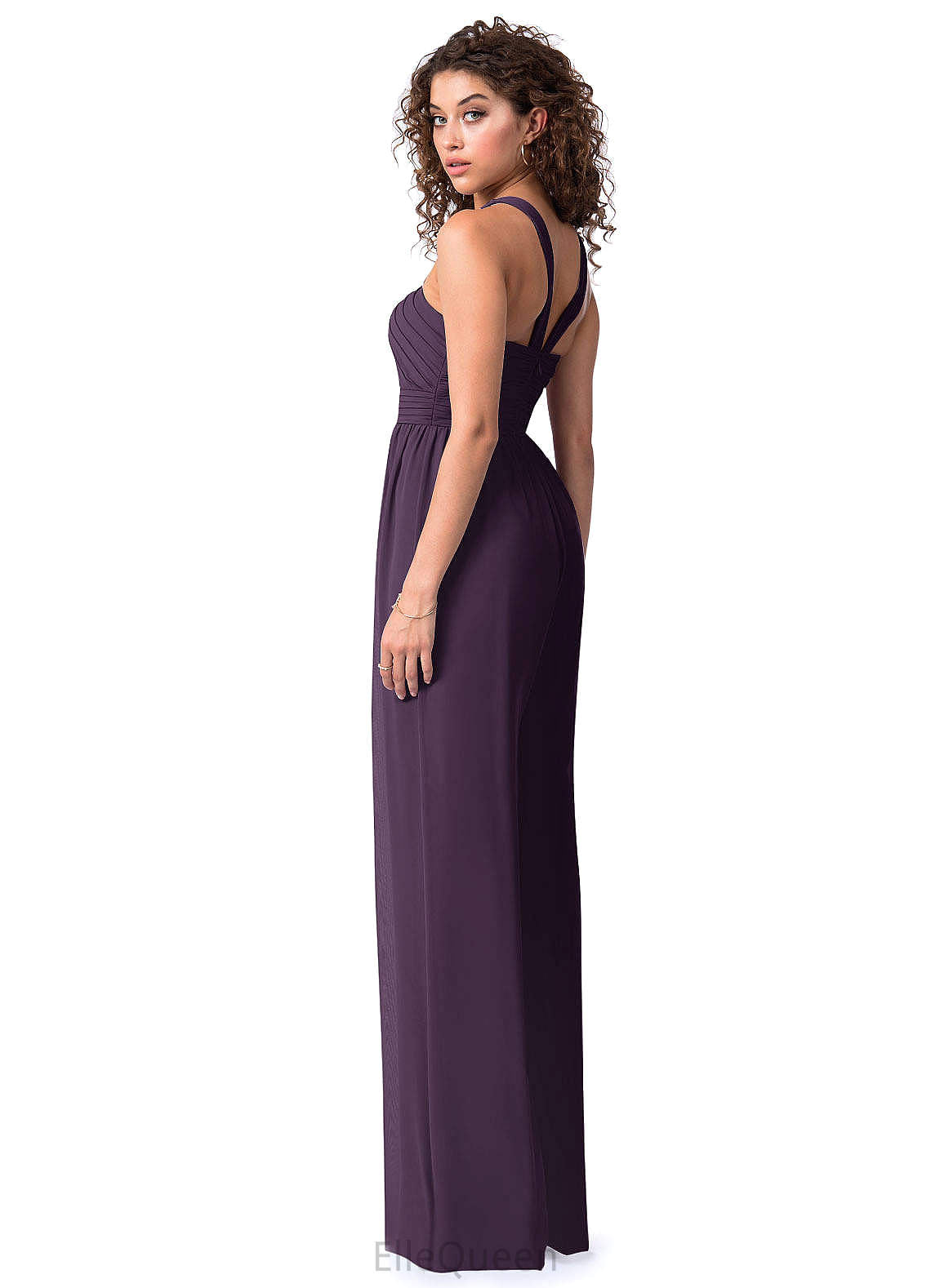 Mariah Natural Waist Floor Length Sheath/Column Spaghetti Staps Sleeveless Bridesmaid Dresses