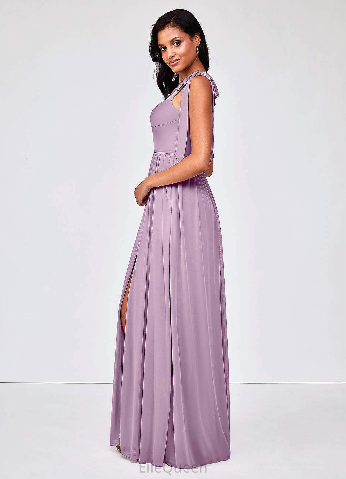 Melody Floor Length Natural Waist Sleeveless A-Line/Princess Spaghetti Staps Bridesmaid Dresses