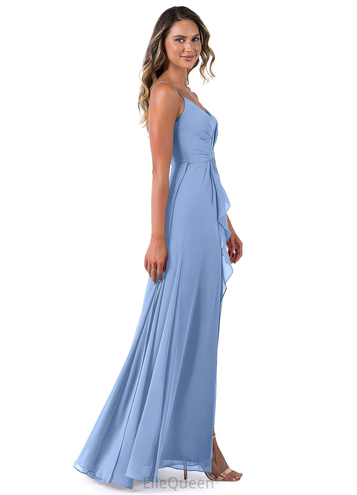 Kailey V-Neck Sleeveless Floor Length A-Line/Princess Natural Waist Bridesmaid Dresses