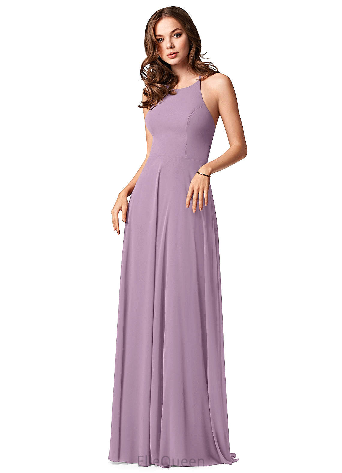 Callie Sleeveless Natural Waist A-Line/Princess Floor Length Spaghetti Staps Bridesmaid Dresses