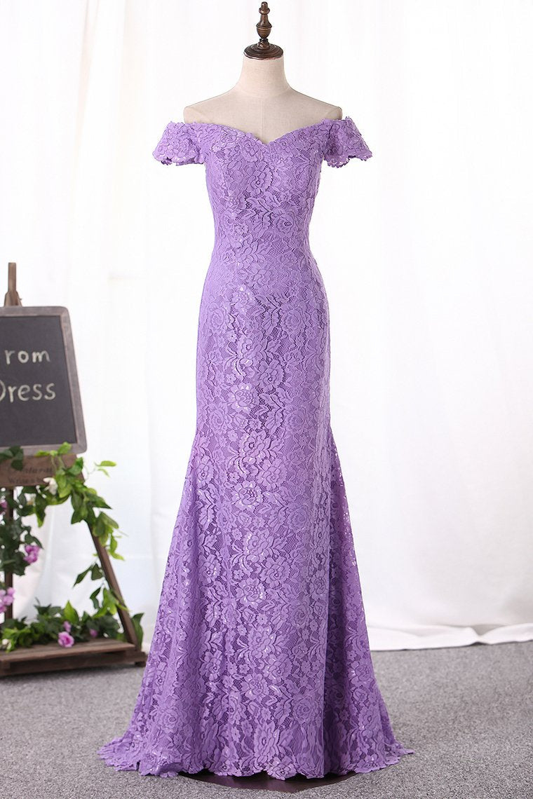 2022 New Arrival Off The Shoulder Lace Mother Of The Bride Dresses Floor Length