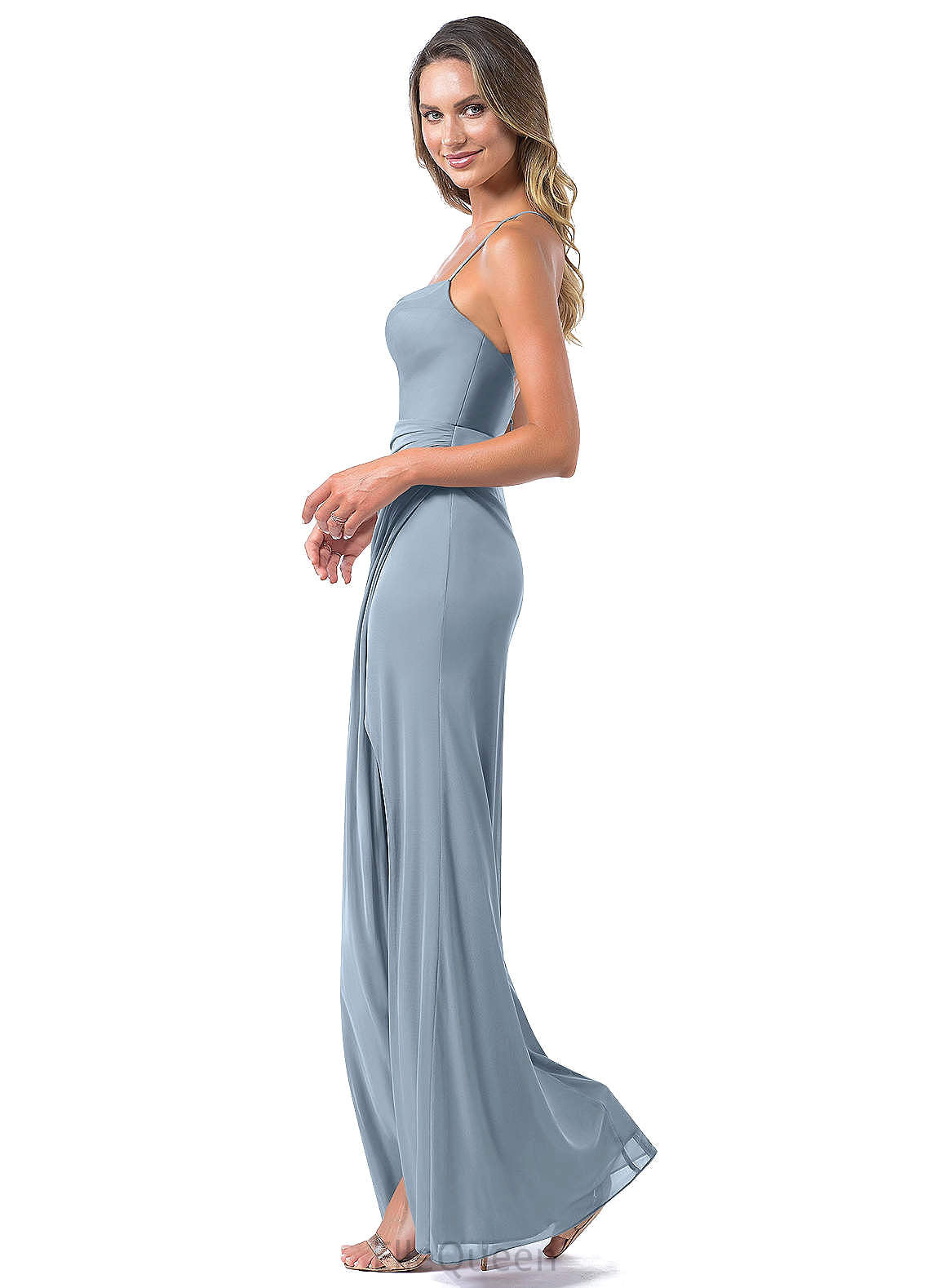 Caitlin Natural Waist V-Neck Floor Length Sleeveless A-Line/Princess Bridesmaid Dresses