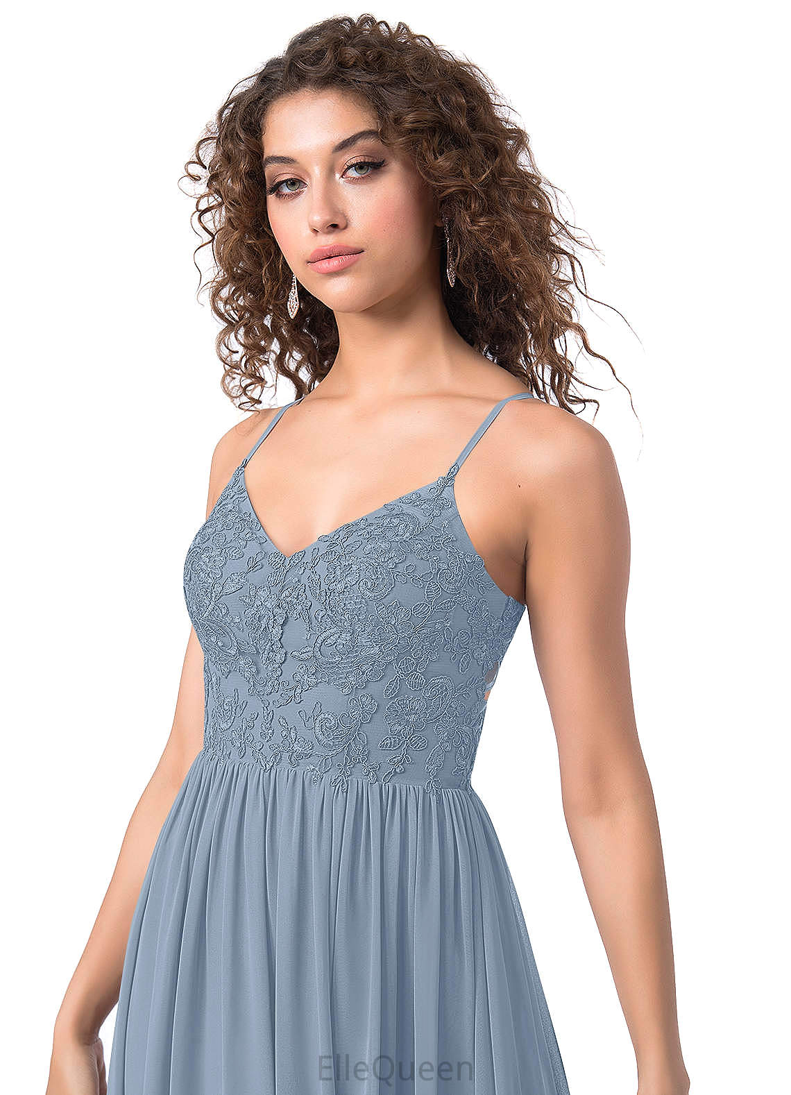 Holly Natural Waist A-Line/Princess Floor Length Sleeveless Spaghetti Staps Bridesmaid Dresses