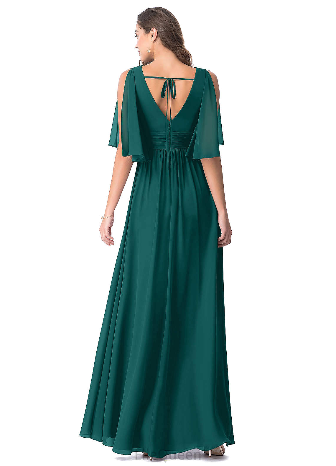 Jaylene Floor Length Natural Waist V-Neck Sleeveless A-Line/Princess Bridesmaid Dresses