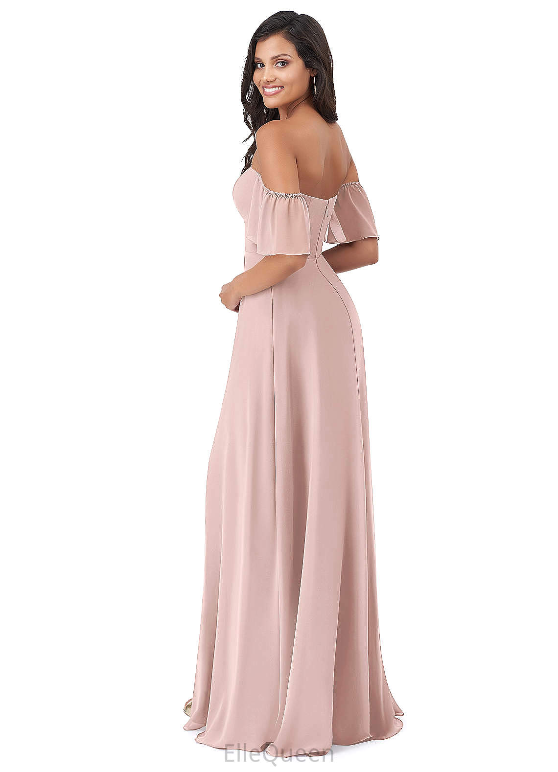 Cynthia Natural Waist Floor Length Sleeveless Spaghetti Staps A-Line/Princess Bridesmaid Dresses