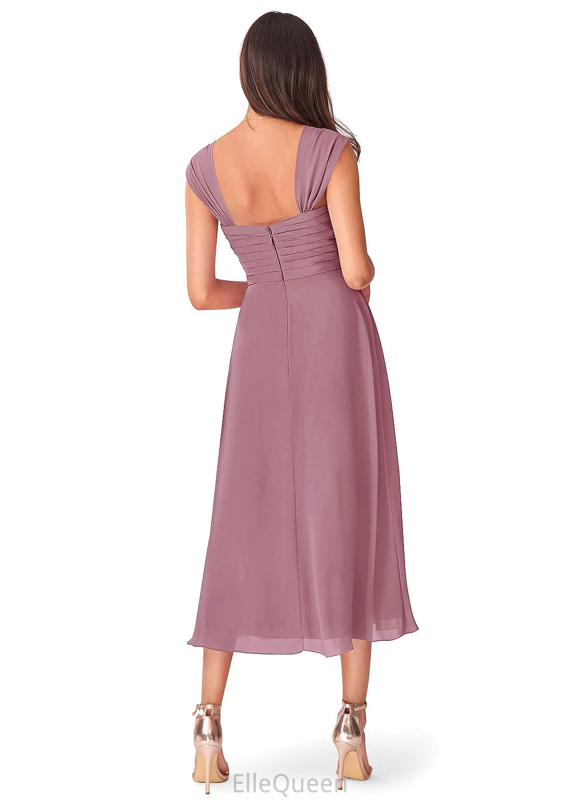Danika Spaghetti Staps Natural Waist V-Neck Sleeveless Floor Length Satin A-Line/Princess Bridesmaid Dresses