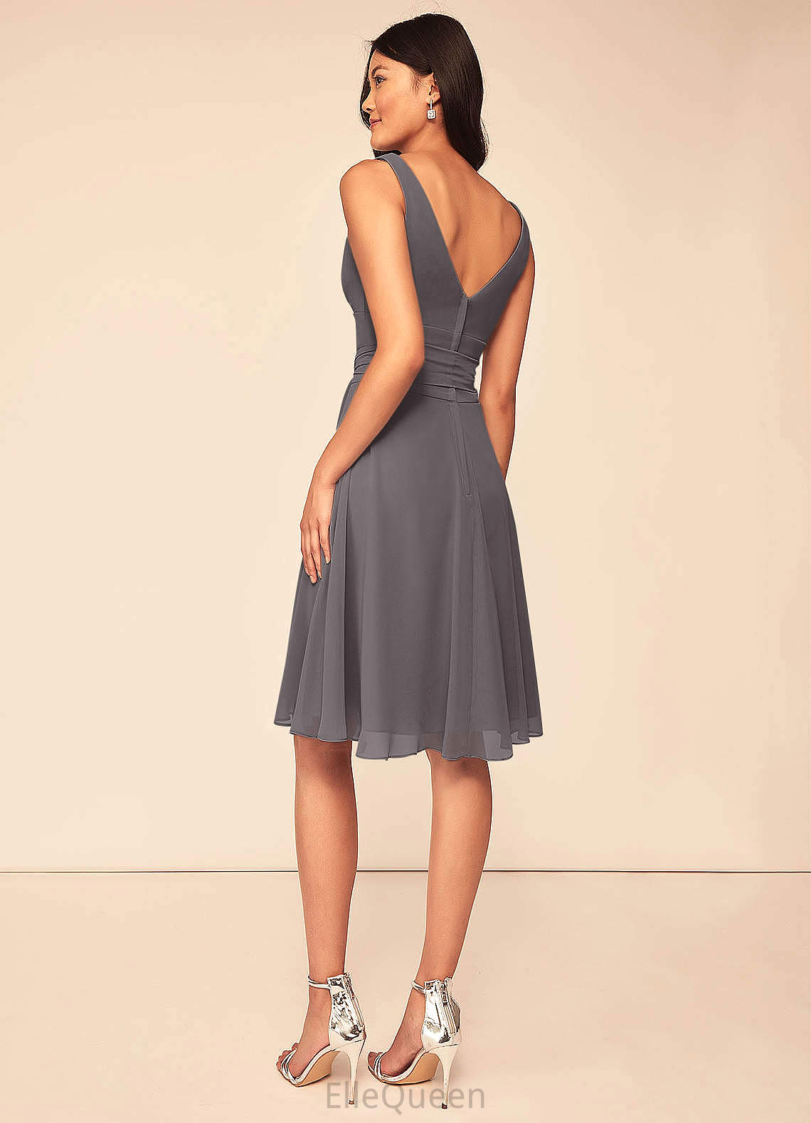 Tanya A-Line/Princess Spaghetti Staps Natural Waist Floor Length Sleeveless Bridesmaid Dresses