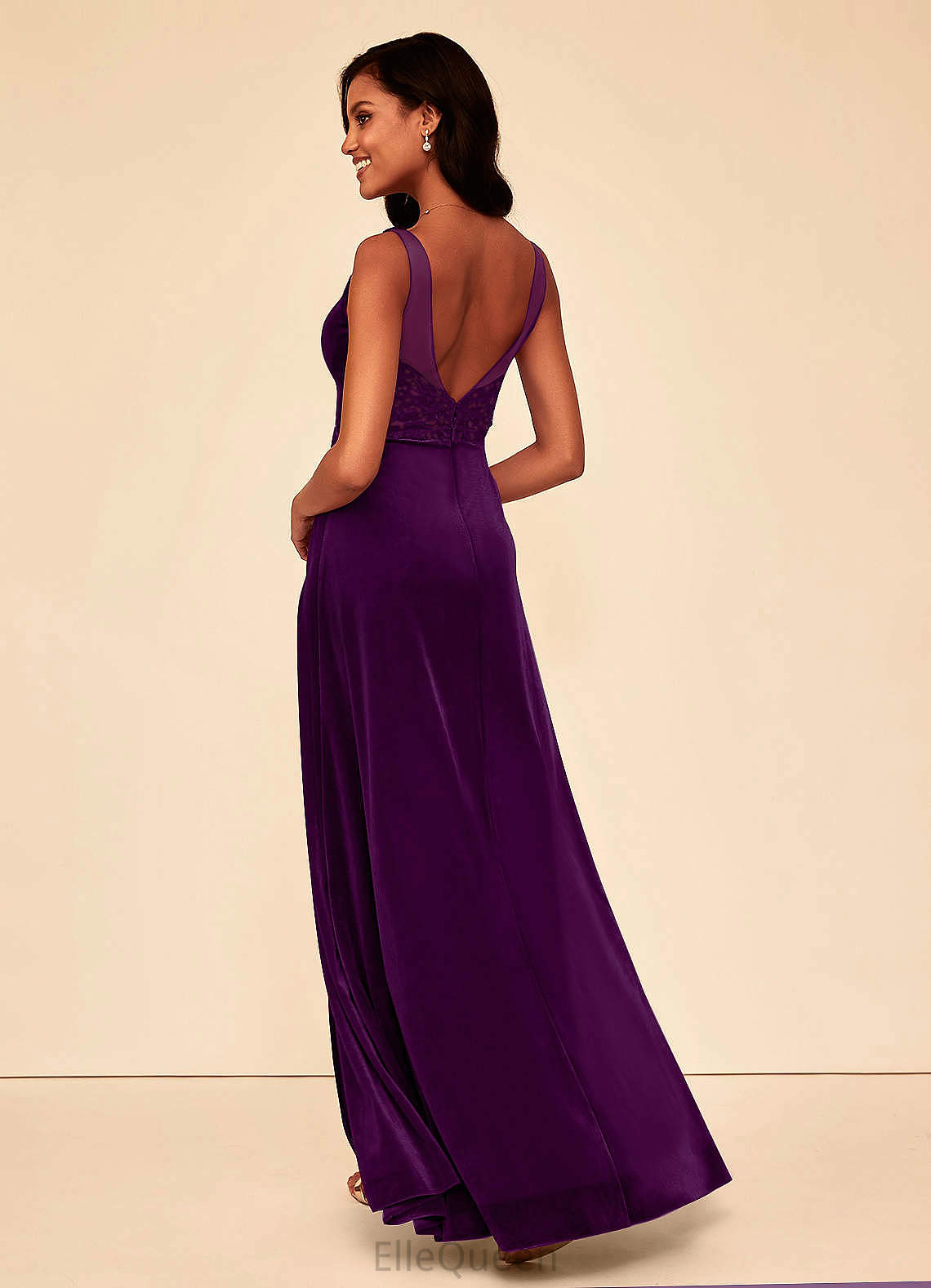 Lucille A-Line/Princess Sleeveless Floor Length Natural Waist One Shoulder Bridesmaid Dresses