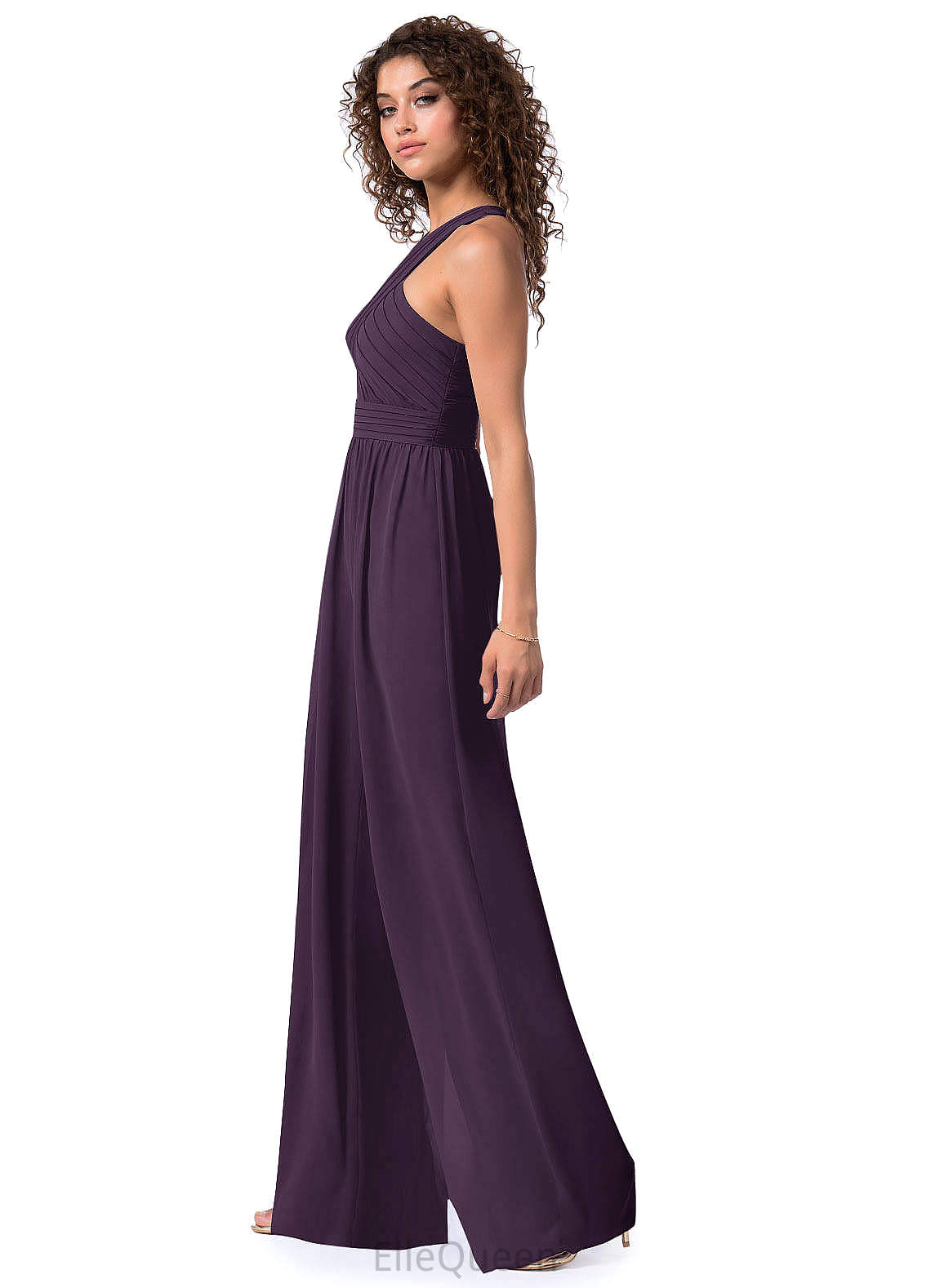 Mariah Natural Waist Floor Length Sheath/Column Spaghetti Staps Sleeveless Bridesmaid Dresses
