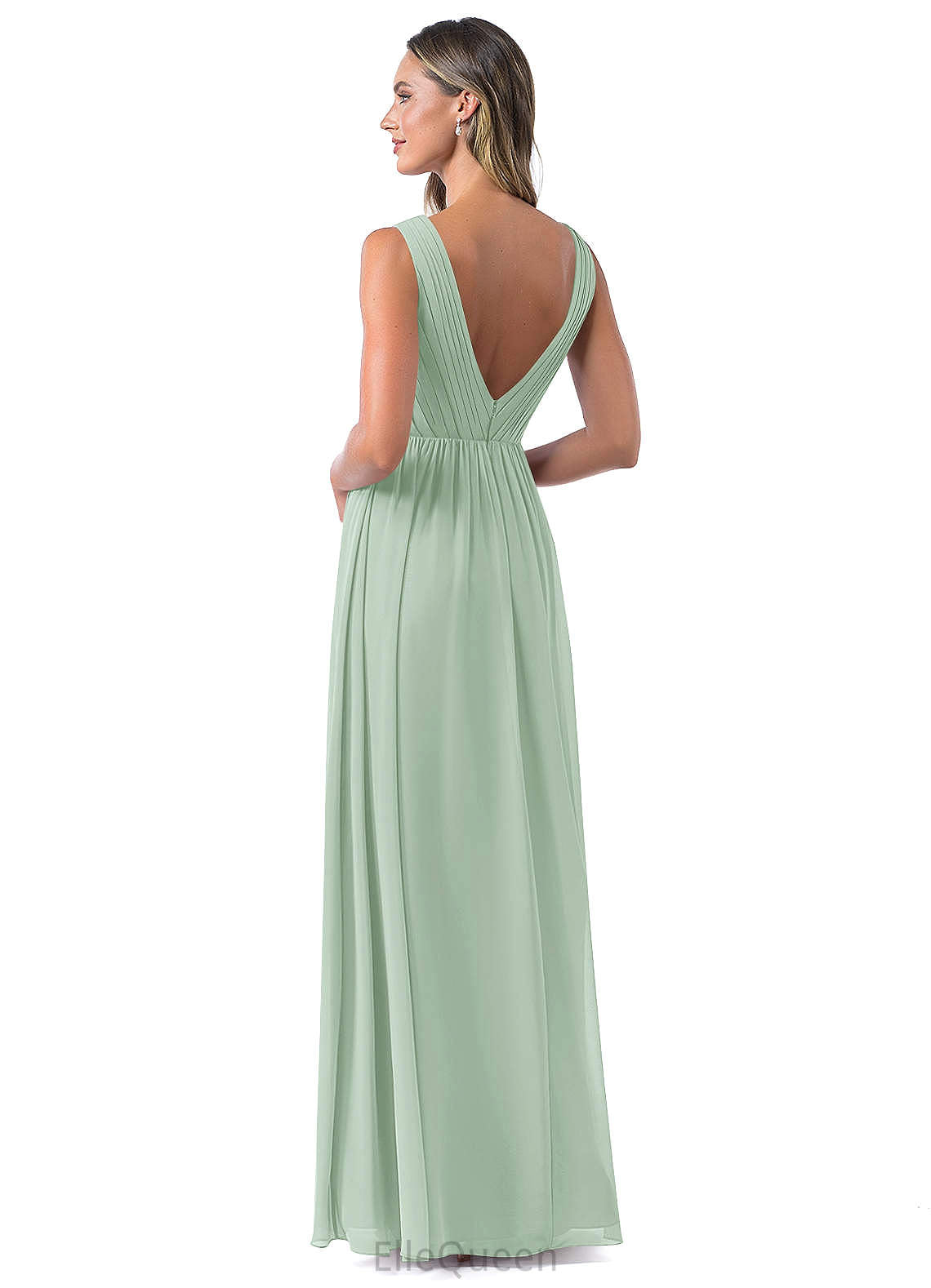 Pearl Natural Waist Sleeveless Straps A-Line/Princess Floor Length Bridesmaid Dresses