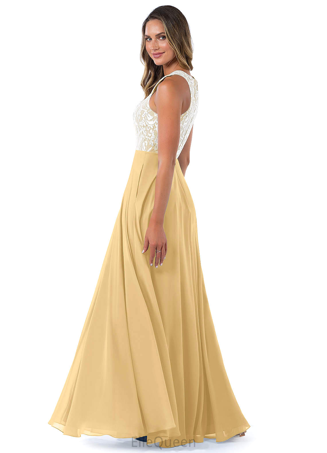 Kaya Sleeveless Natural Waist V-Neck Floor Length A-Line/Princess Bridesmaid Dresses