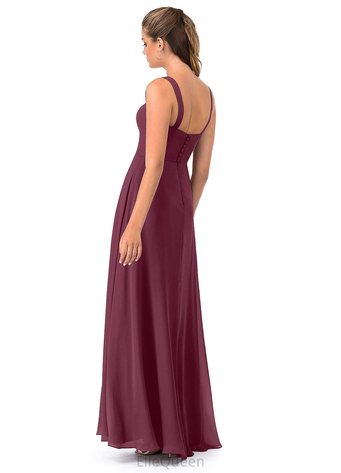 Valerie Spaghetti Staps Natural Waist Sleeveless Floor Length A-Line/Princess Bridesmaid Dresses