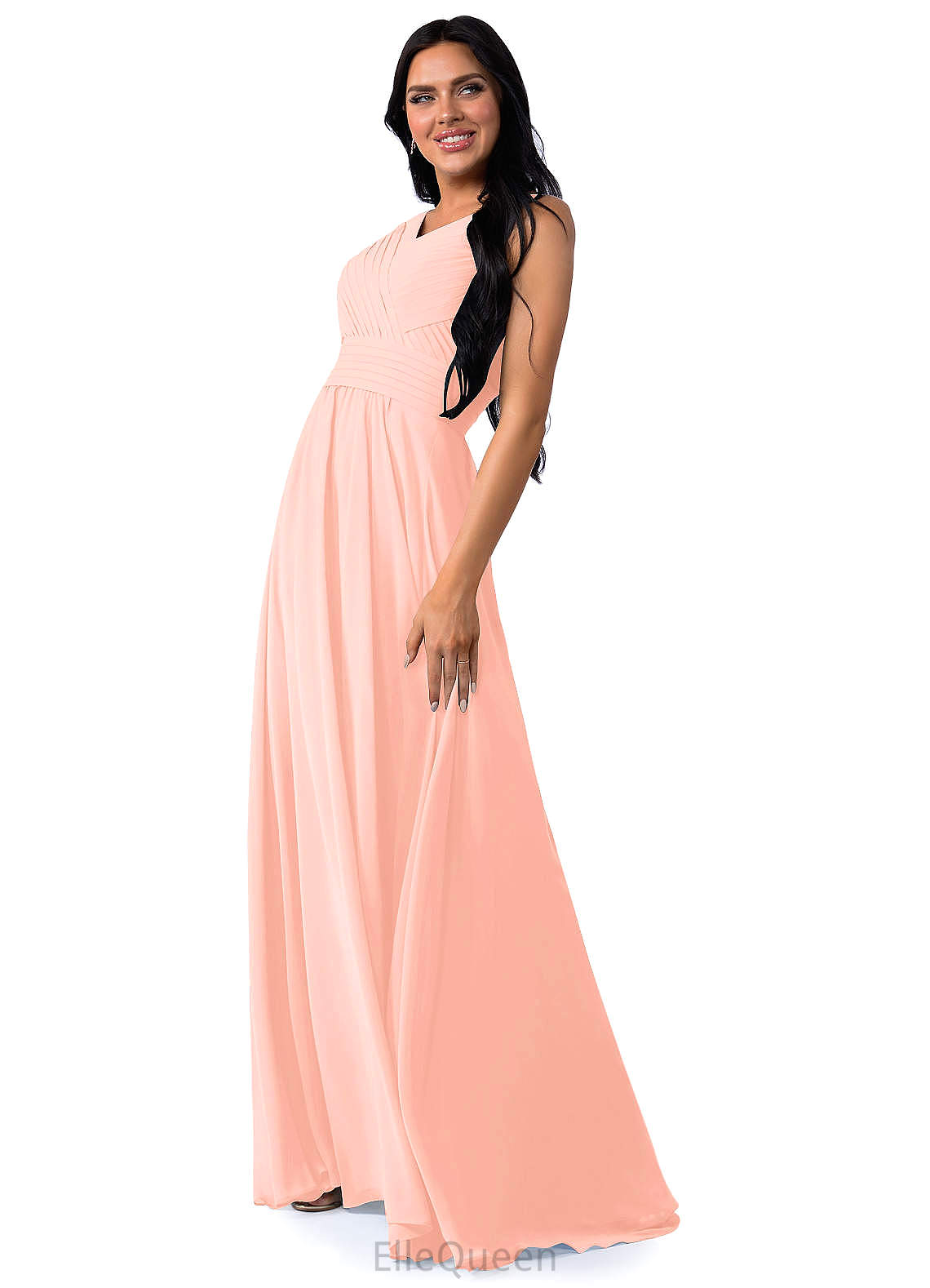 Alexis A-Line/Princess Sleeveless One Shoulder Natural Waist Floor Length Bridesmaid Dresses
